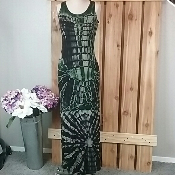american twist tie dye maxi dress